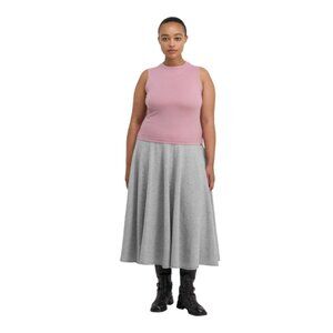 Extreme Cashmere Circle 313 Twirl Midi Skirt Womens OS S M L XL Gray High Rise